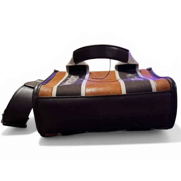 Wrangler Brown Mini Tote Crossbody Bag Logo Striped Western Purse - Picture 6 of 6